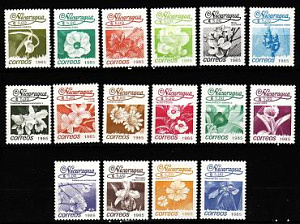 Никарагуа, 1986, Стандарт, Цветы, 16 марок